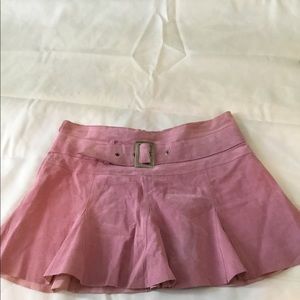 Bebe Pink suede mini skirt